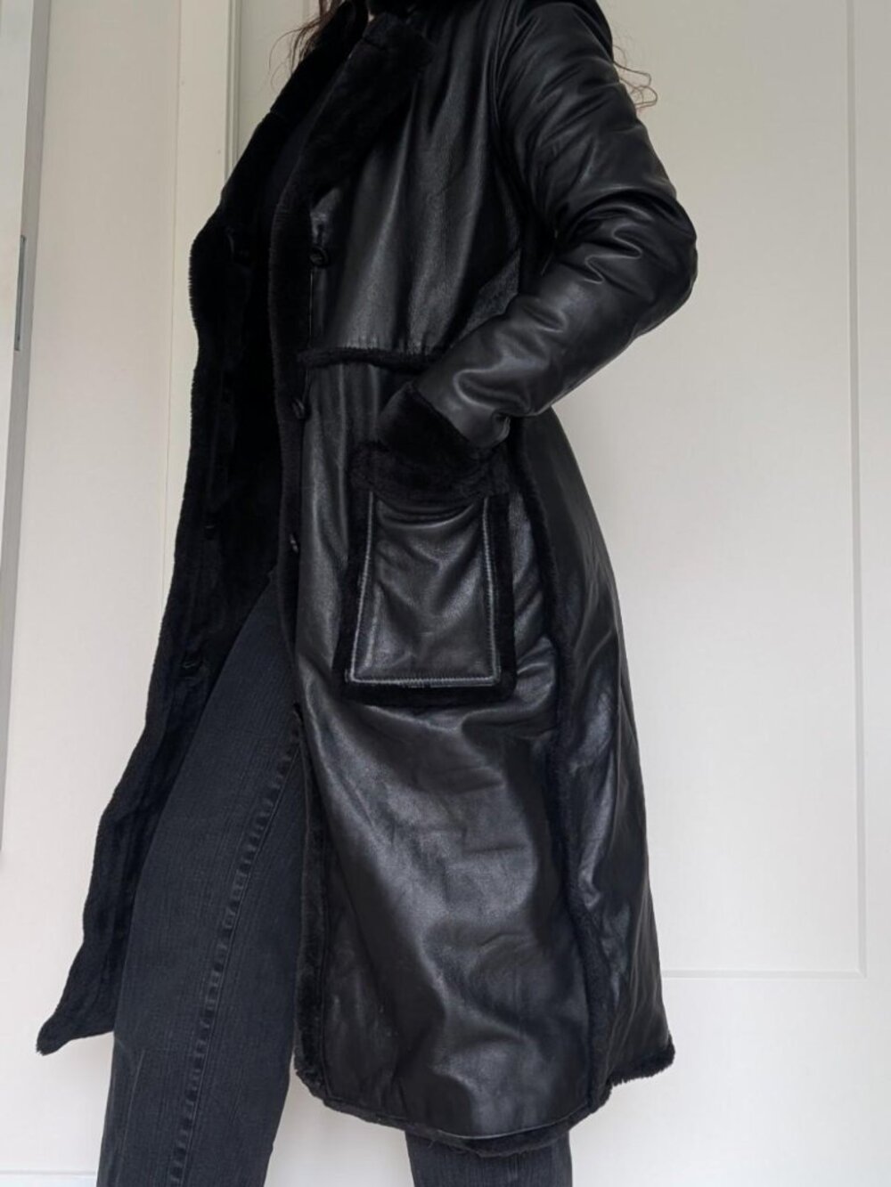 leather winter coat
